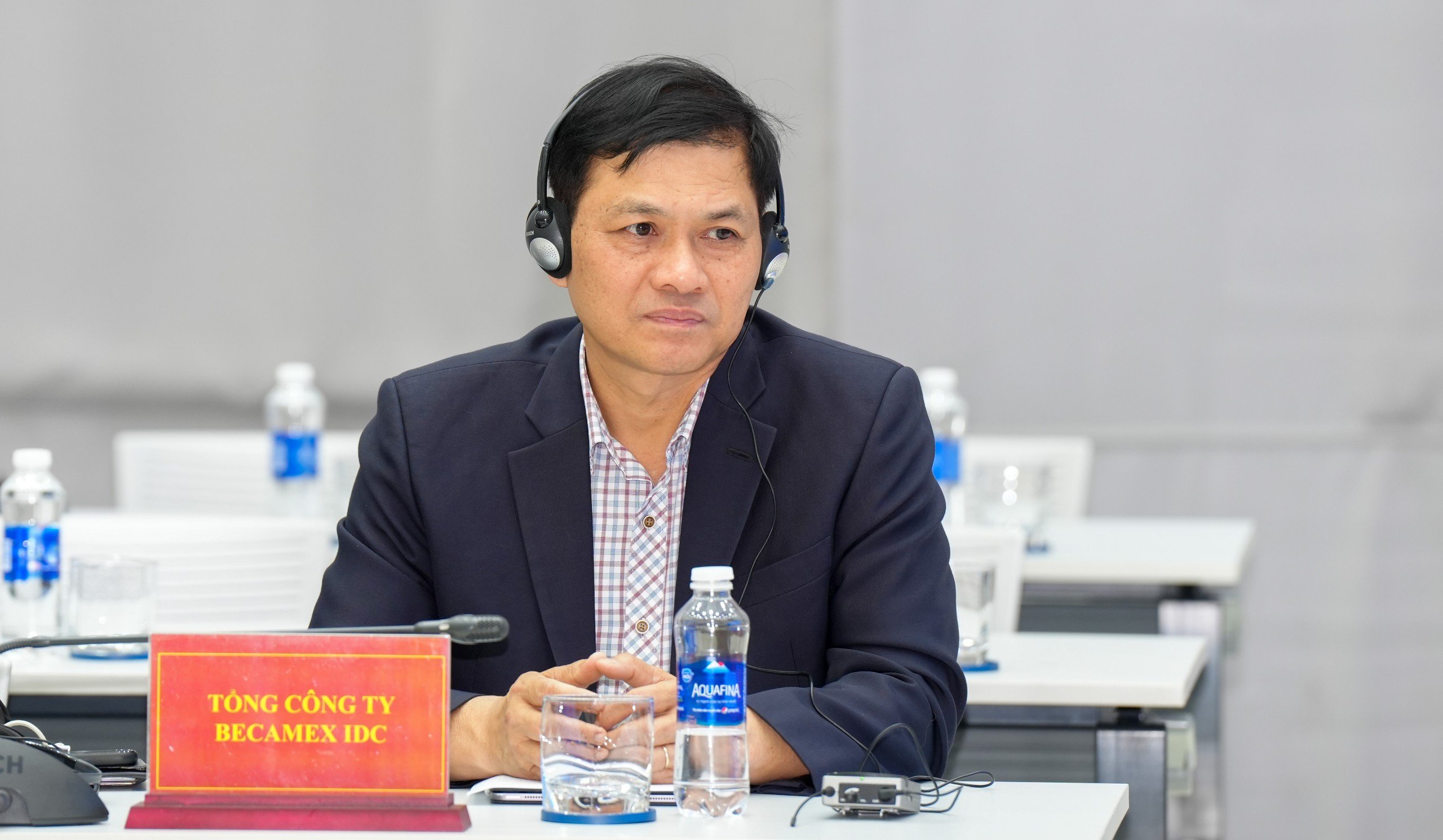 Đại diện Tổng Công ty Becamex tại buổi họp báo về sự kiện Diễn đàn Hợp tác kinh tế Horasis Trung Quốc 2024.